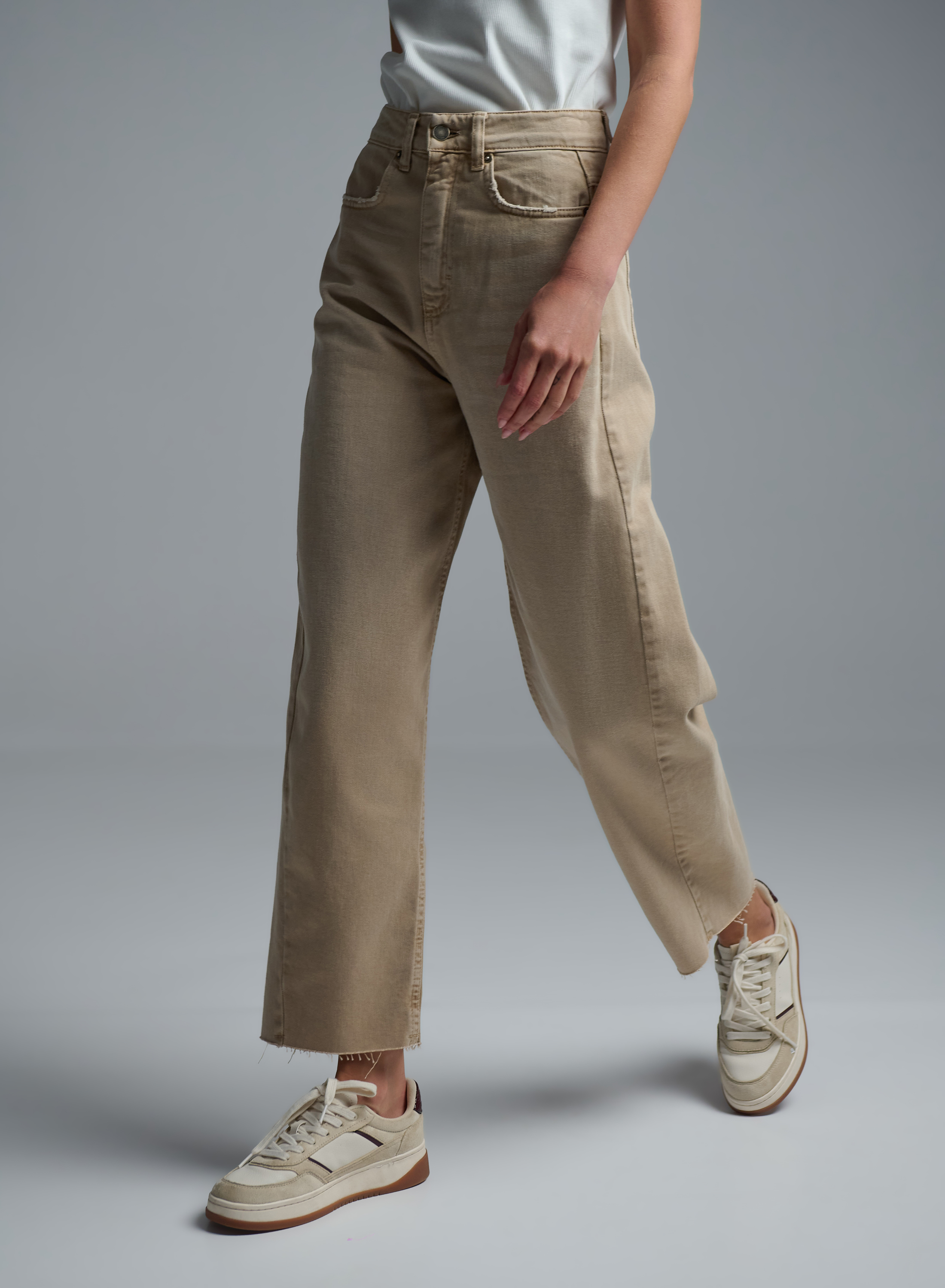 Beige denim barrel Trousers Tensione Inn - 1