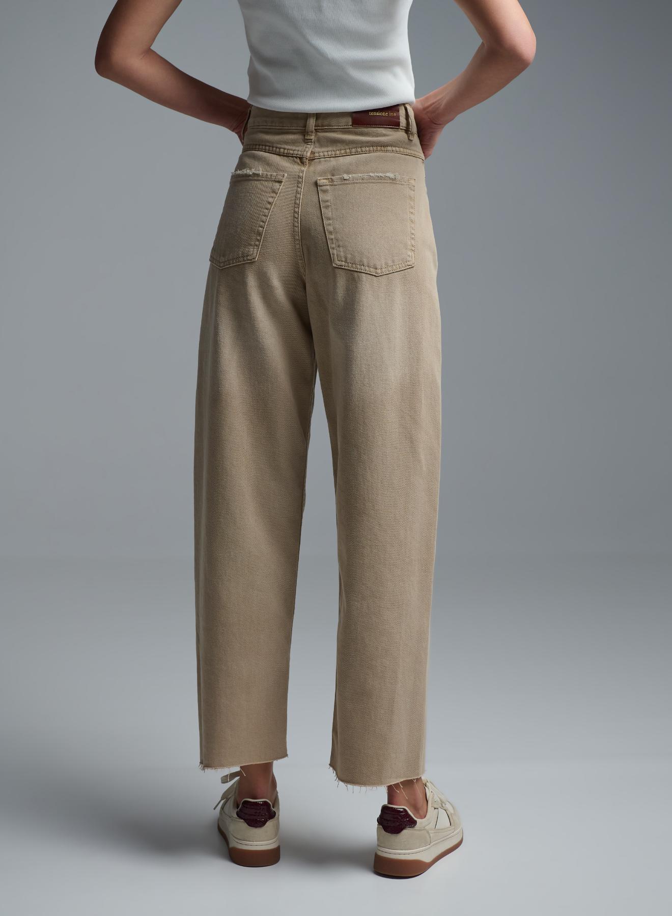 Beige denim barrel Trousers Tensione Inn - 5