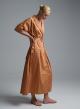Copy of Orange douvble breasted popline Dress with belt and with lapel "WANDER"  Devotion Twins - 2