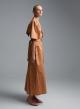Copy of Orange douvble breasted popline Dress with belt and with lapel "WANDER"  Devotion Twins-6