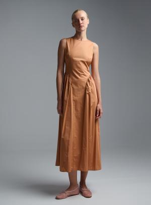 Nude sleeveless popline Dress with opern back "DAWN" Devotion Twins - 60794
