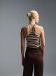 Ecru-Chocolate Top with stripes Vicolo-5