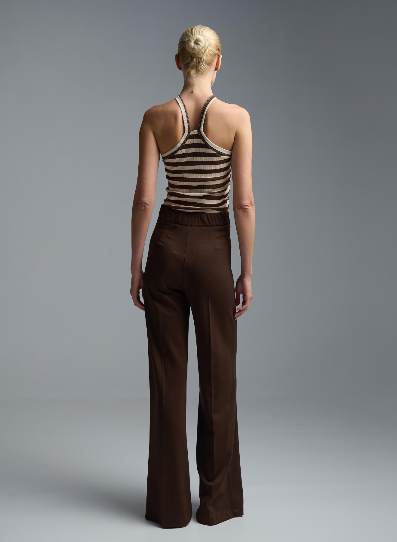 Chocolate straight fit Trousers with elasticated rear waistband Imperial - 4