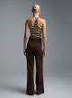 Chocolate straight fit Trousers with elasticated rear waistband Imperial - 3