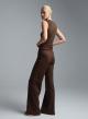 Chocolate straight fit Trousers with elasticated rear waistband Imperial-6