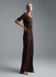 Chocolate Top with short sleeves and with V neckline Imperial - 2