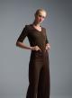 Chocolate Top with short sleeves and with V neckline Imperial - 3