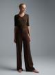 Chocolate Top with short sleeves and with V neckline Imperial - 1