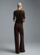 Chocolate Top with short sleeves and with V neckline Imperial - 4