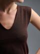 Chocolate sleeveless lurex Blouse with V neckline R.R. - 3