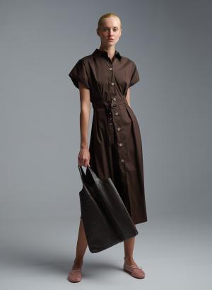 Chocolate leather hand Bag LC - 60940