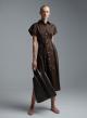 Chocolate sleeveless chemisier Dress with belt R.R. - 1
