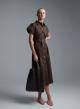 Chocolate sleeveless chemisier Dress with belt R.R. - 0