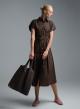 Chocolate leather hand Bag LC - 4