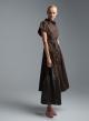 Chocolate sleeveless chemisier Dress with belt R.R. - 4