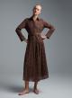 Chocolate chemisier embroidery cut Dress with belt R.R. - 0