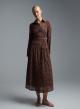 Chocolate chemisier embroidery cut Dress with belt R.R. - 4
