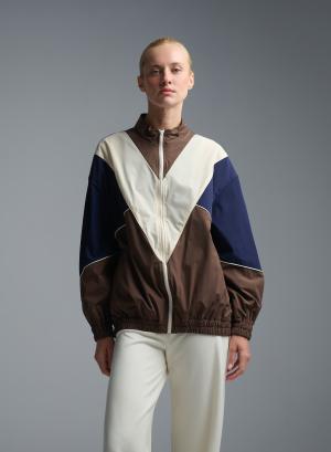 Chocolate-Blue-Ecru bomber Jacket Vicolo - 60999
