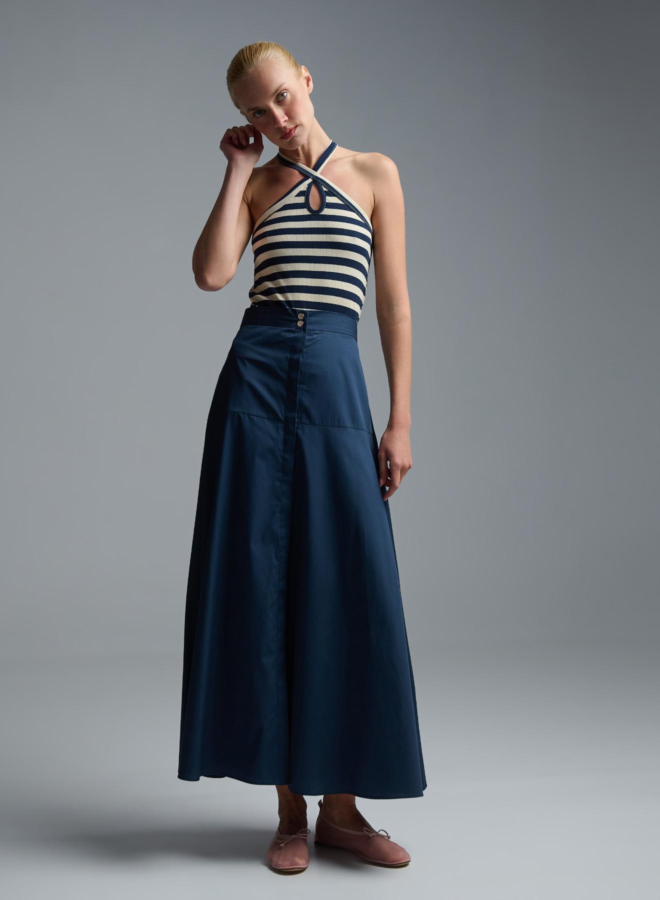 Ecru-Blue Top with stripes Vicolo - 2