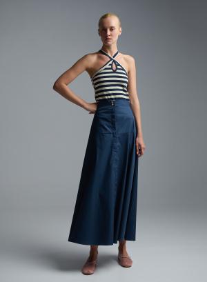 Ecru-Blue Top with stripes Vicolo - 61020
