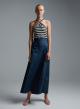 Blue popline Skirt with buttons in the front Emme Marella - 1