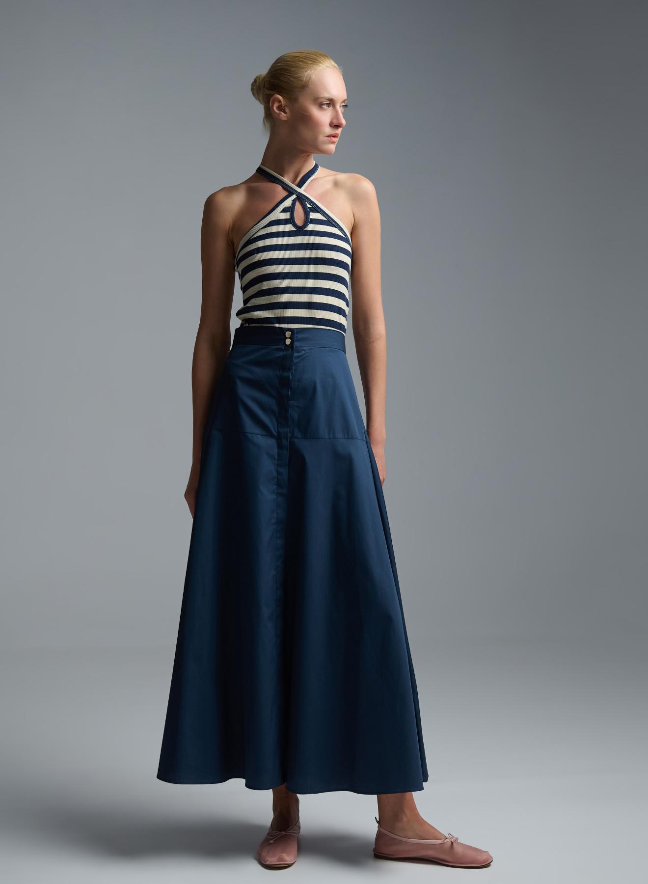 Ecru-Blue Top with stripes Vicolo - 5
