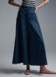 Blue popline Skirt with buttons in the front Emme Marella - 3