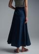 Blue popline Skirt with buttons in the front Emme Marella - 4