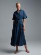 Blue chemisier popline Dress with belt Emme Marella - 1
