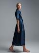 Blue chemisier popline Dress with belt Emme Marella - 4