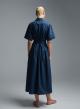 Blue chemisier popline Dress with belt Emme Marella-7