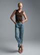 Chocolate sleeveless Top with V neckline Imperial - 0