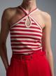 White-Red Top with stripes Vicolo - 2