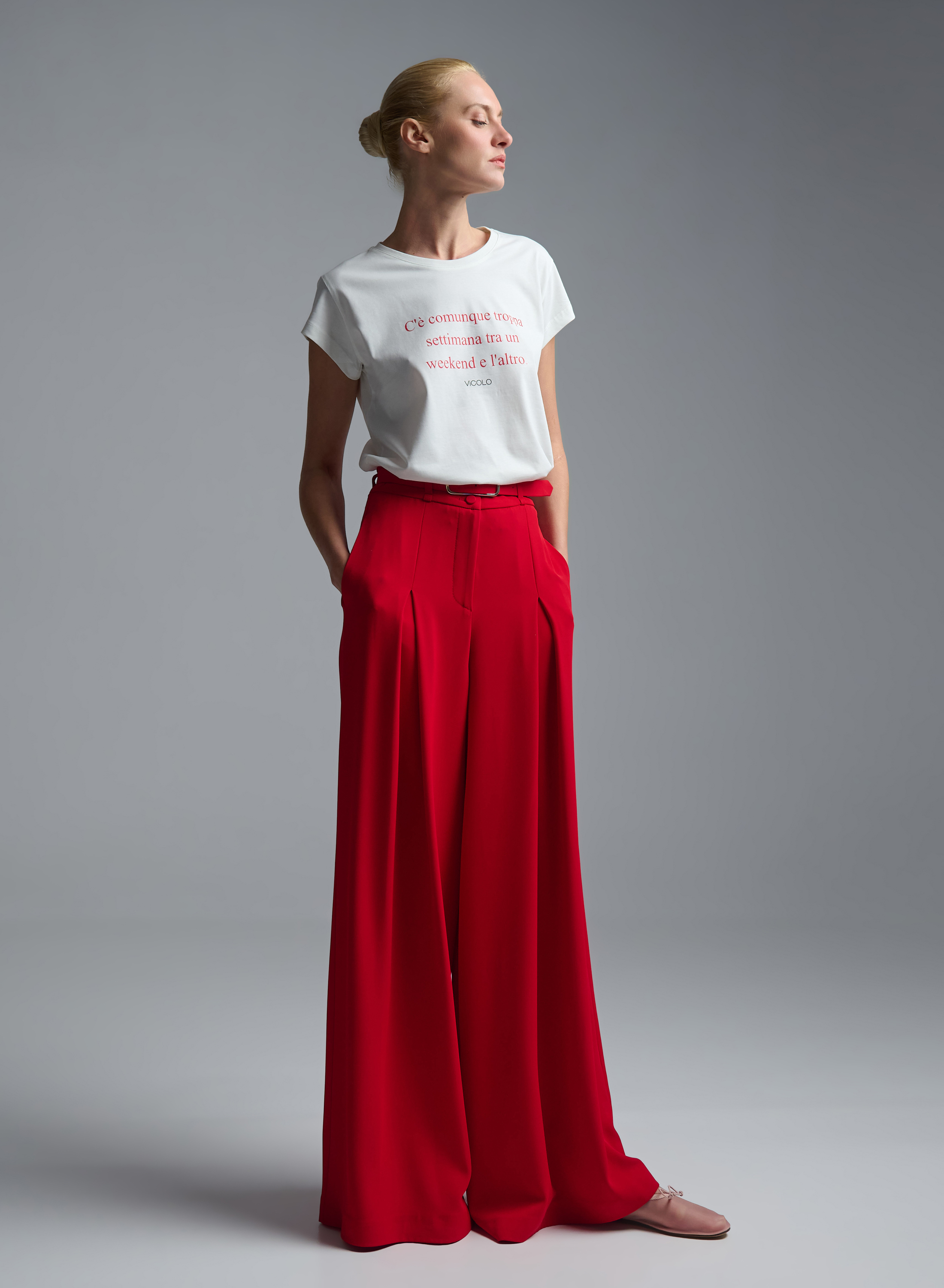 White printed cotton T-Shirt Vicolo - 3