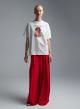 White printed cotton T-Shirt with rhinestones Vicolo - 1