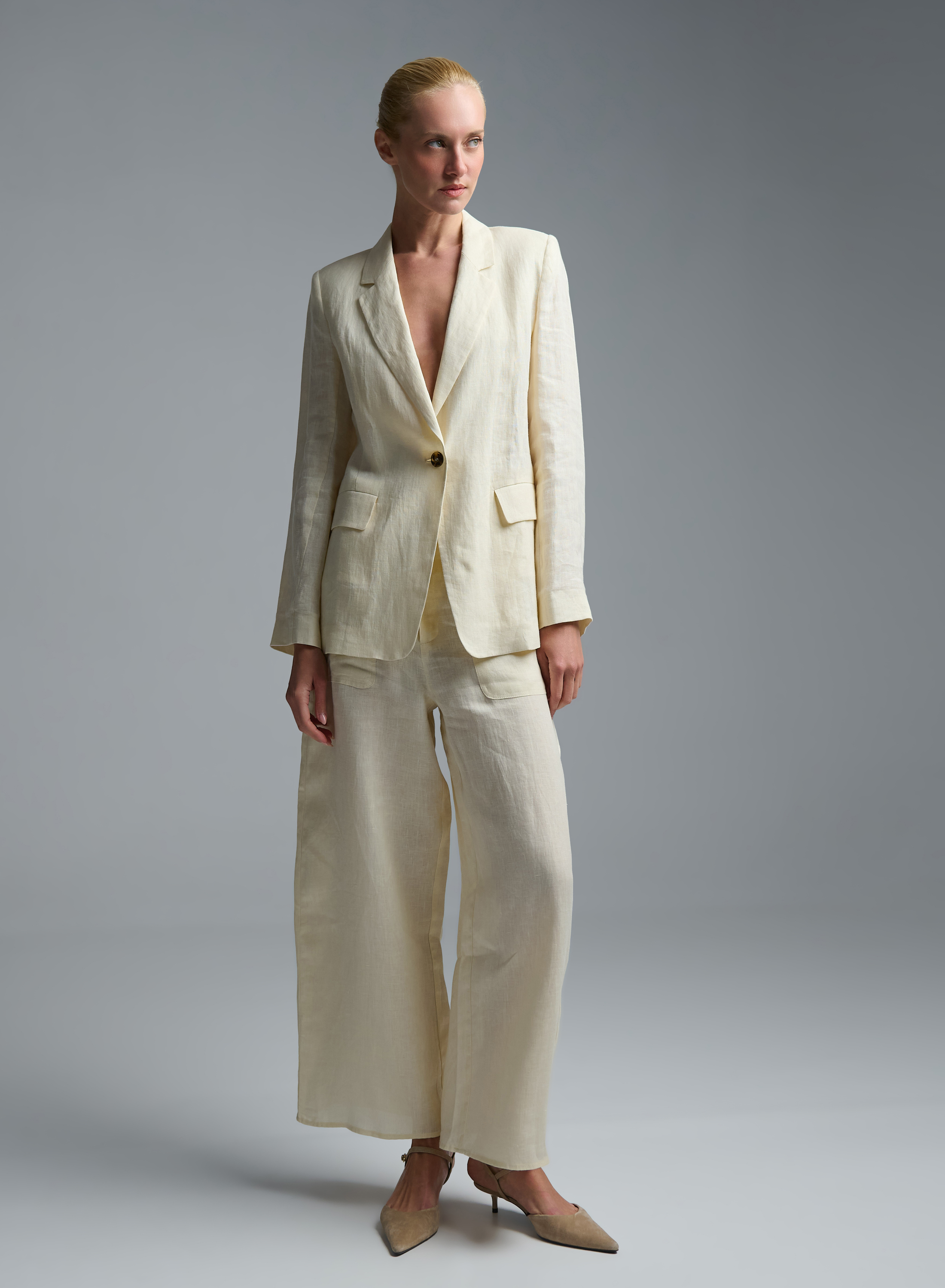 Ecru linen Trousers Emme Marella - 0
