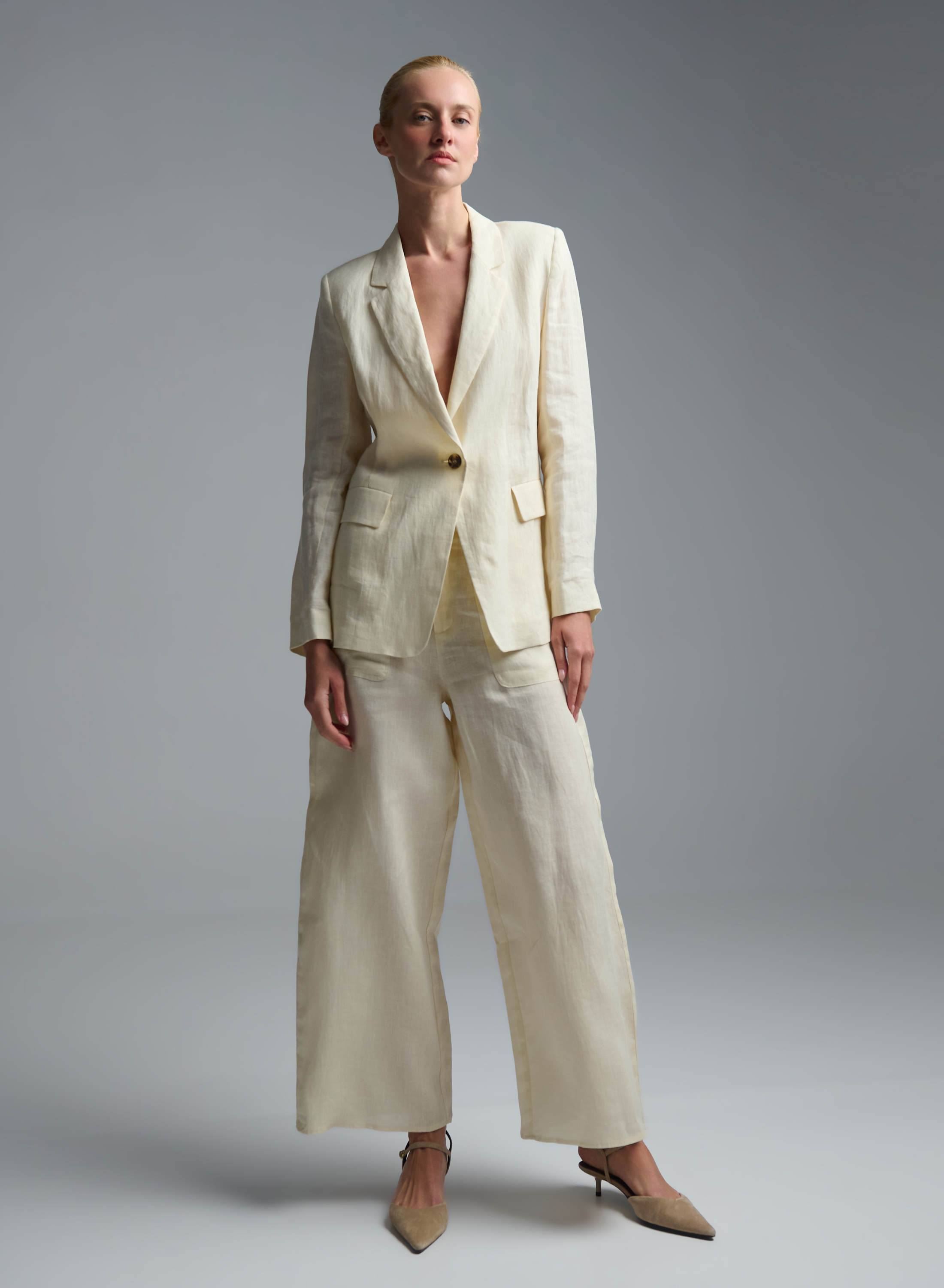 Ecru linen Trousers Emme Marella - 2
