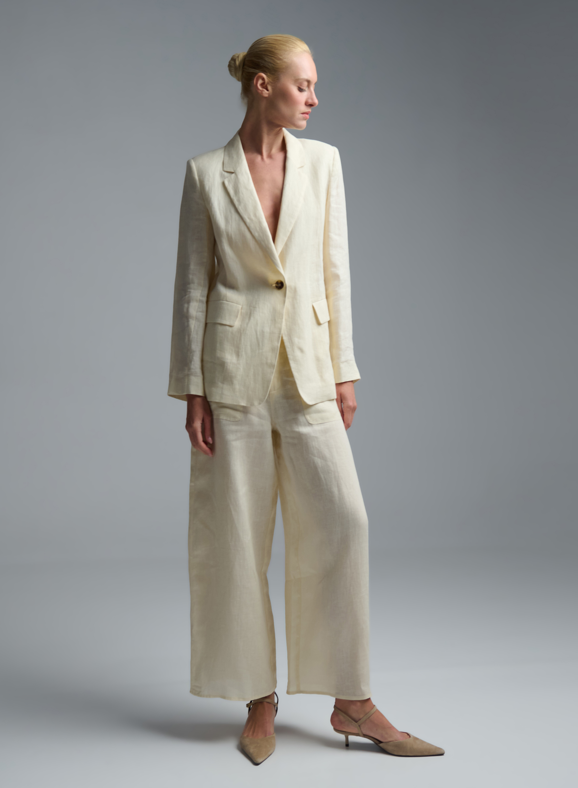 Ecru linen Trousers Emme Marella - 3