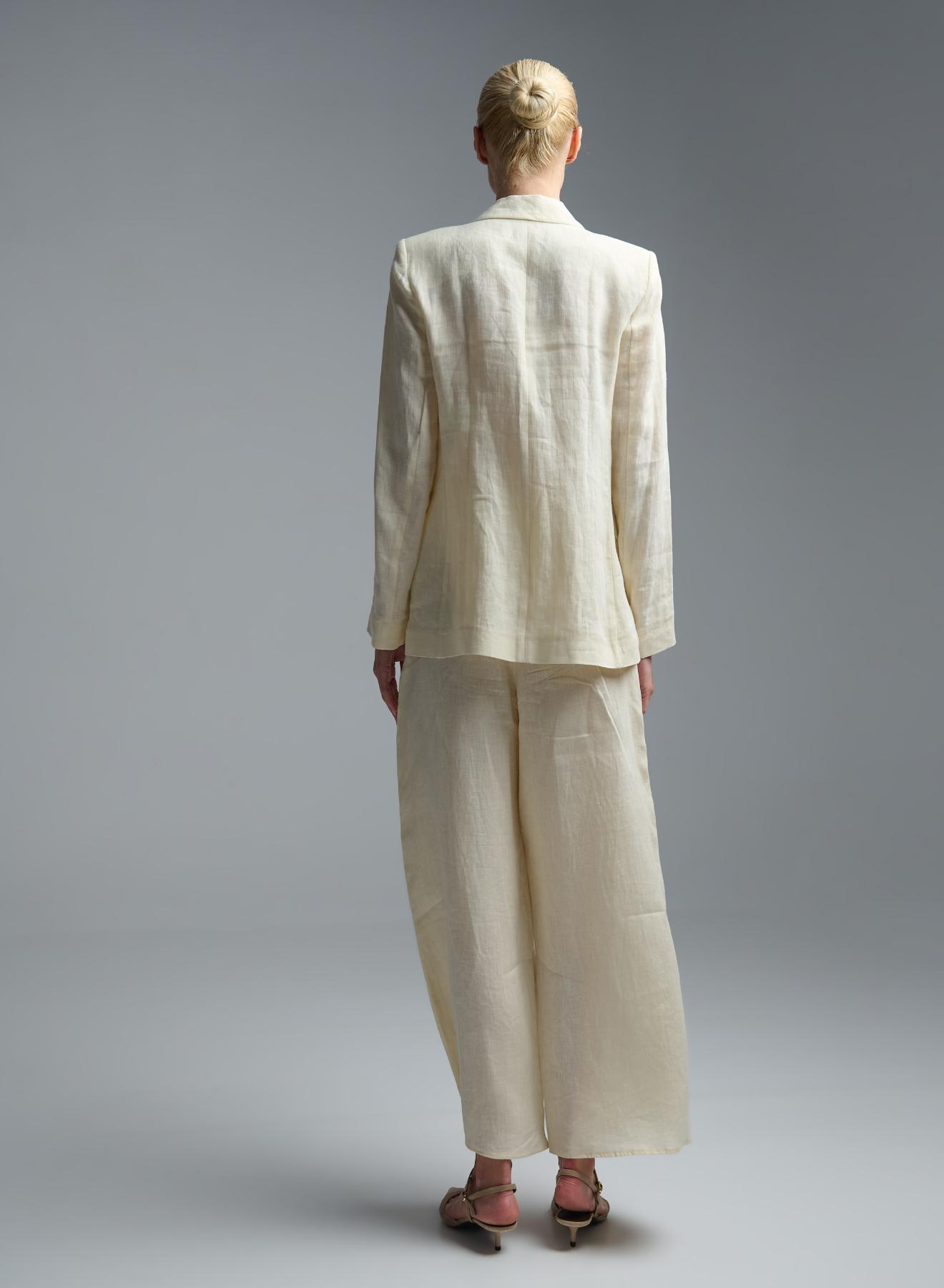 Ecru linen Trousers Emme Marella - 5