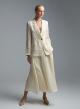 Ecru linen single buttoned Denim Jacket Emme Marella-7