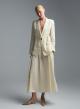Ecru linen Skirt with pleats and with rear elasticated waistband Emme Marella - 3
