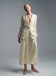 Ecru linen Skirt with pleats and with rear elasticated waistband Emme Marella-5