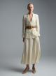 Ecru linen Skirt with pleats and with rear elasticated waistband Emme Marella - 1