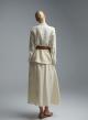 Ecru linen Skirt with pleats and with rear elasticated waistband Emme Marella-7