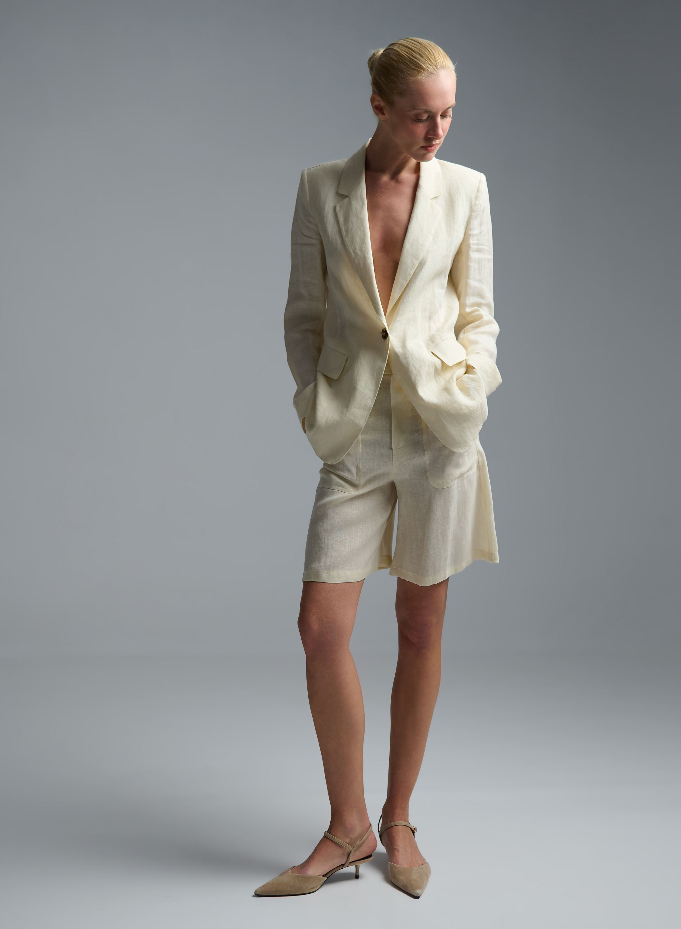 Ecru linen Bermuda Shorts Emme Marella - 1