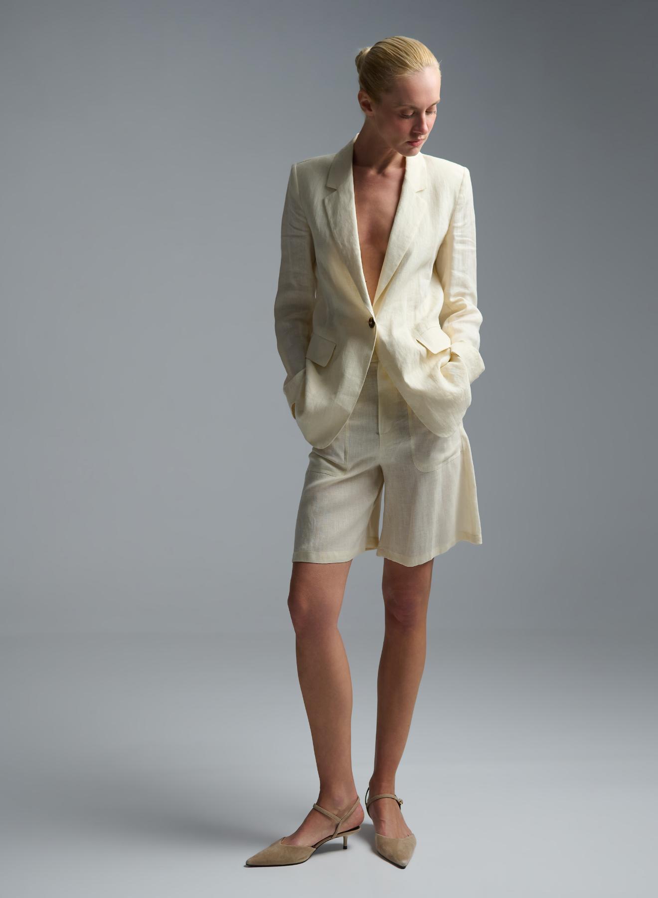 Ecru linen Bermuda Shorts Emme Marella - 2