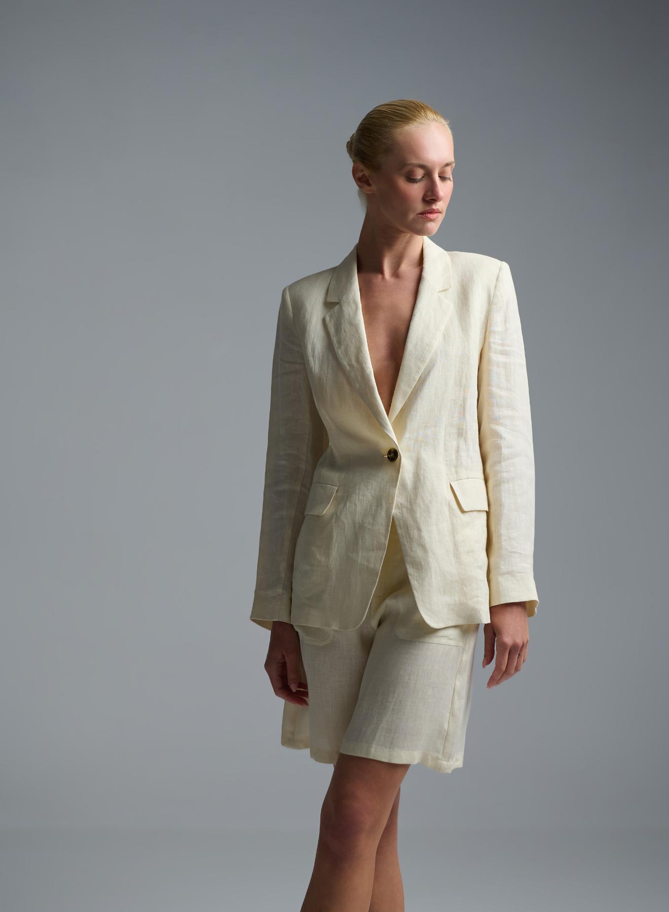 Ecru linen Bermuda Shorts Emme Marella - 3