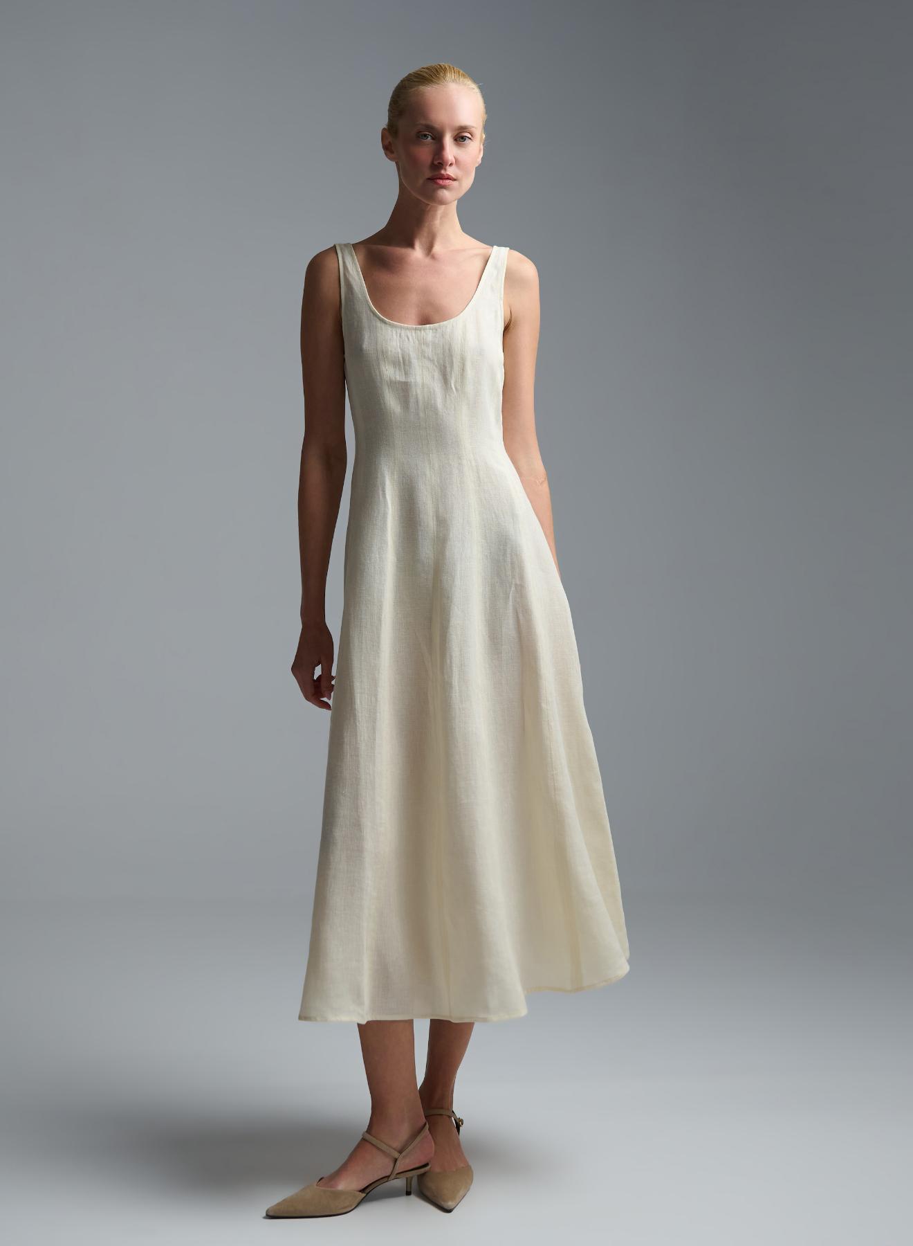 Ecru linen Dress Emme Marella - 2