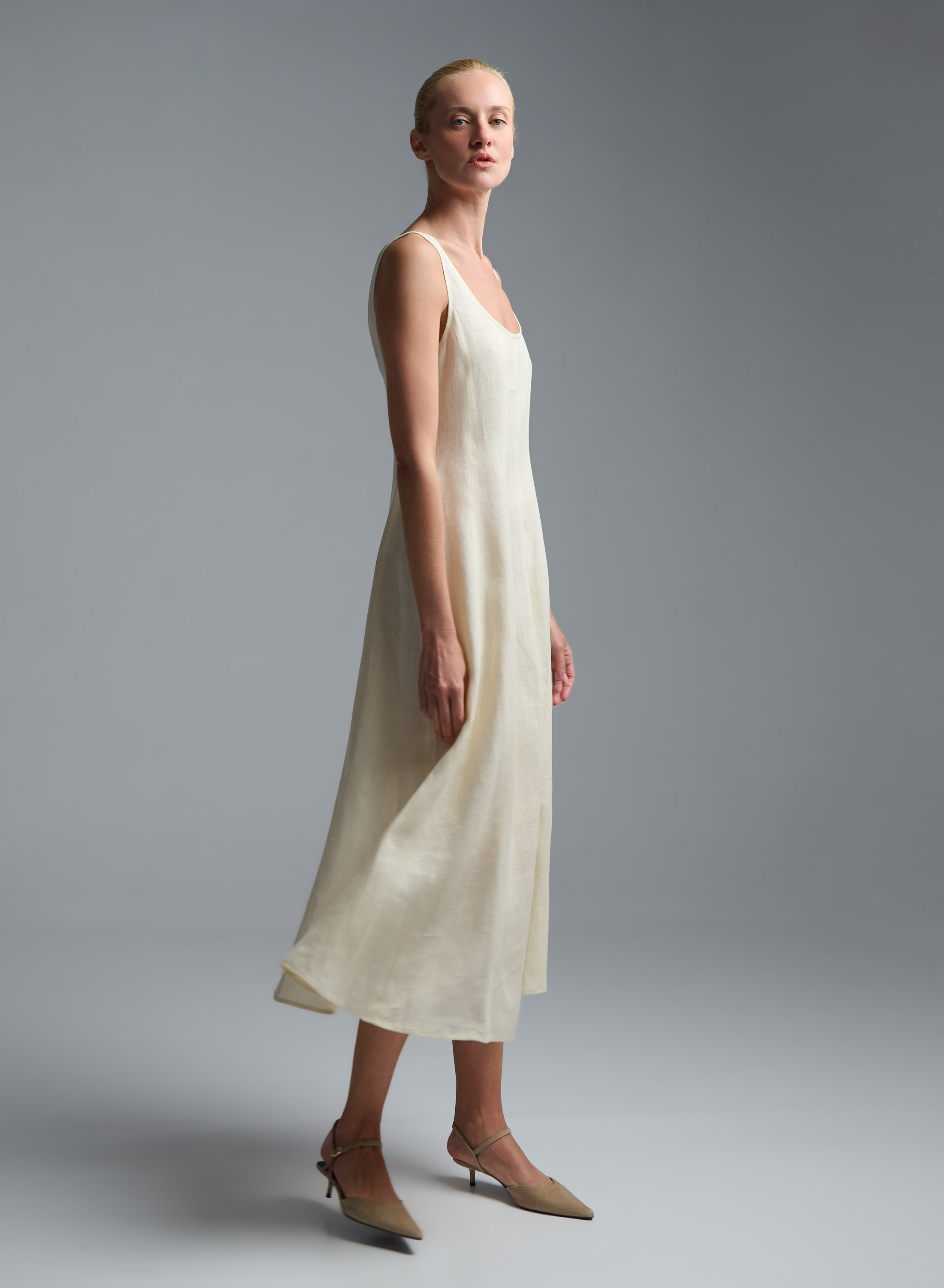 Ecru linen Dress Emme Marella - 2