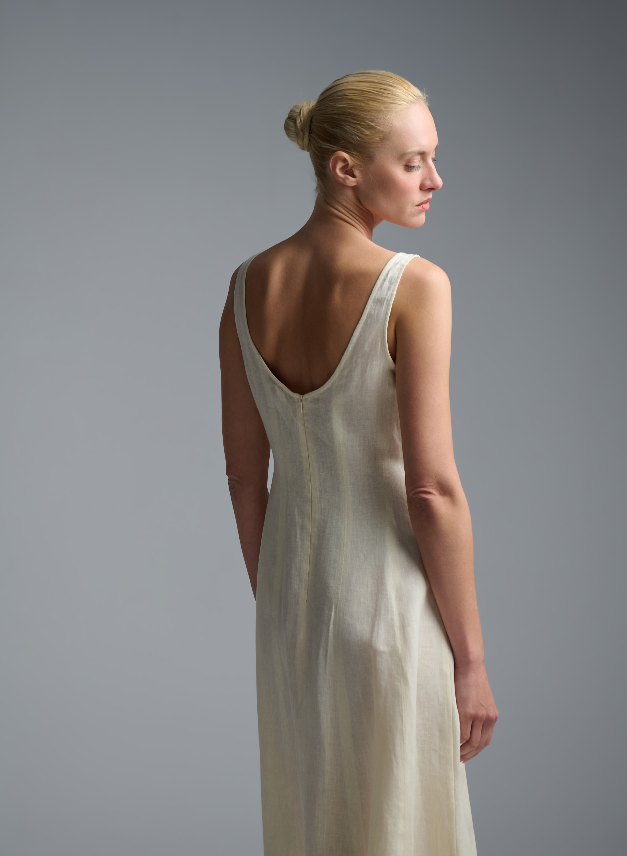 Ecru linen Dress Emme Marella - 5